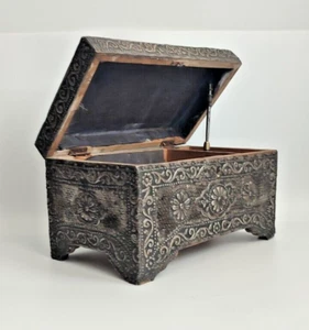 Antique Silver Panelled Casket , Early 19th Century , Jewelery Box , - Picture 1 of 12