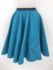 Aqua Blue Felt Poodle Skirt Women’s Size S/M Stretch Waist 20"-30" - Picture 1 of 3