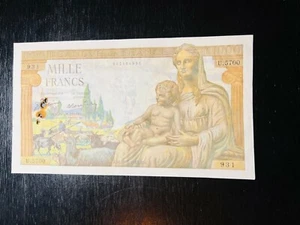 Banknote France 1943 1000 Francs Deere Demeter P102 - Picture 1 of 2