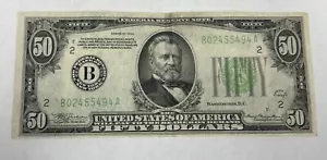 Billete de 50 dólares de la Reserva Federal de Nueva York 1934 B02455494A - Imagen 1 de 6