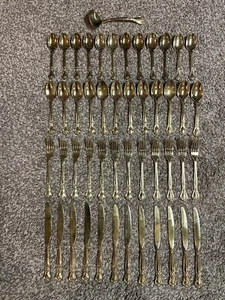 Cubiertos Godinger chapados en oro 49 piezas (ajuste para 12) - ¡ENVÍO GRATUITO! - Imagen 1 de 1