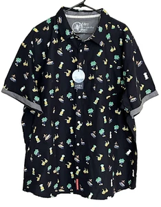 New! PD & C Men's 4XL Hawaiian Shirt Cotton Blend Tropical Short Sleeve Beach - Picture 1 of 10