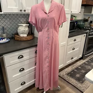 Vestido Cottagecore Vintage Miss Dorby 80’s Retro 40’s Rosa Lunares Abotonados 14 - Imagen 1 de 12