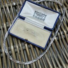 Vintage 925 Sterling Silver Necklace, Greek Key Choker, 16" Long Necklace 