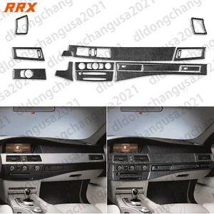 17Pcs Real Carbon Fiber Interior Dashboard Cover Trim For BMW 5 Series E60 04-10 - Foto 1 di 23