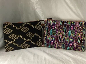 Sin límites bolsa con cremallera negra, plumas multicolores nueva con etiquetas 2 piezas - Imagen 1 de 12