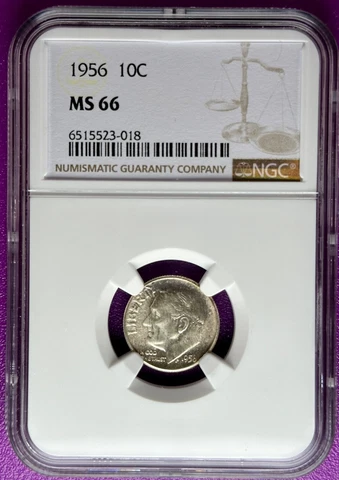1956 10c Roosevelt Dime NGC MS66 (018) Cover