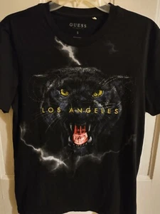Guess T-shirt Black with Black Guess Studs Logo Los Angeles Cotton Size Small - Picture 1 of 5