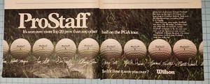 1981 Vintage 2 Page Print Ad Wilson ProStaff balls PGA tour Won Over 20 pros - Picture 1 of 4