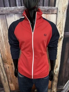 Fred Perry Red Navy & White Full Zip Track Jacket Size Medium Mint! - Picture 1 of 6