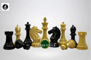 3.9" Exclusive Alban Staunton Chess Pieces Only-Double Weighted Ebonised Boxwood - Picture 1 of 6
