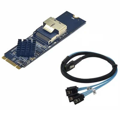 Supporto scheda di espansione da M.2 NVME a SAS SFF-8087 4 porte SATA3.0 6Gbps HDD2975 - Immagine 1 di 4