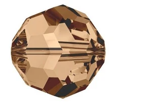 50 pcs Genuine SWAROVSKI 4mm ROUND 5000, LIGHT SMOKED TOPAZ - Picture 1 of 1