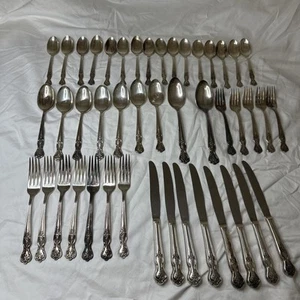 Vintage WM. Rogers Mfg Co Magnolia Extra Teller 45 Stück Silberbesteck Besteck Set - Bild 1 von 20