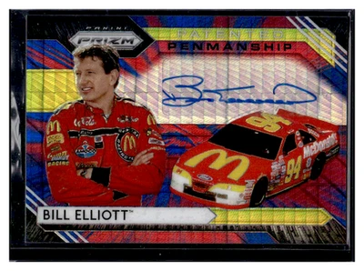 2020 Panini Prizm - Patented Penmanship Bill Elliott #PP-BE Blue Hyper Prizm /10 - Image 1 of 2
