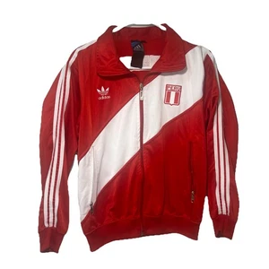 Rare Adidas Peru Track Jacket Youth 16 XLarge‎ Red/White Futbol Soccer - Picture 1 of 9