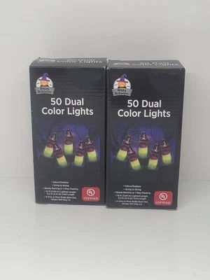 Halloween 50 Luces Doble Color Cadena - Naranja y Púrpura - Interior/Exterior Paquete de 2 Foto 1 de 2