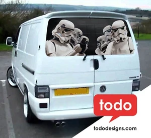 Stormtrooper Rear One-way vision window vinyl sticker DIY kit. T4 VW - Picture 1 of 2