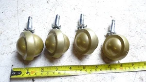 Set of 4 Vintage Original Kenrick 50mm Standard Castors Peg Socket Fitting BEIGE - Picture 1 of 8
