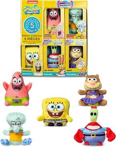 Spongebob Square Pants 5-Pack Collectible Miniature Plush Figure Soft Toy New - Picture 1 of 7