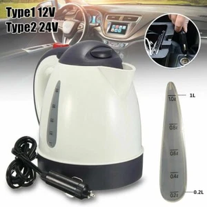 1000ml Portable Car Water Kettle Heater Warmer Travel Camping Tea Coffee 12V/24V - Foto 1 di 9