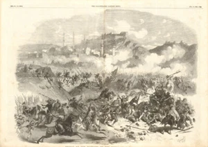 Niederlage der Russen durch die Türken bei Kars. Türkei. Krimkrieg 1855 Druck - Bild 1 von 2