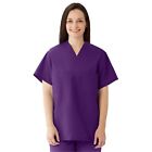 Tops: ComfortEase Unisex Reversible Scrub Top with 2 Pockets, Rich Purple, Si...