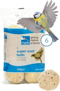 Fat Balls R.S.P.B. High Energy for Wild Birds 6pk - Picture 1 of 8