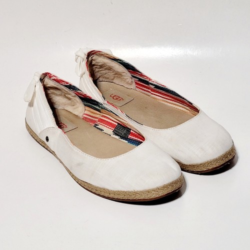 Scarpe ballerine UGG Perrie cotone tela skimmer 1011186 bianco Wms 9US 40EU