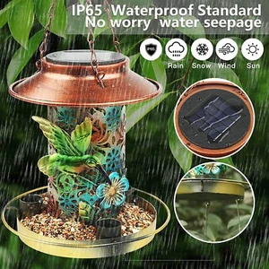 Solar Bird Feeder for Outdoors Hanging Hummingbird Feeders Wild Bird Feeder USA - Picture 1 of 12