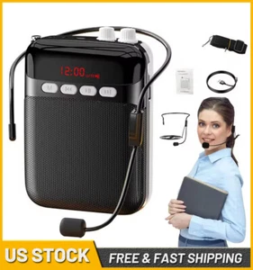 Portable Rechargeable Mini Voice Amplifier Speaker With Wired Microphone Headset - Picture 1 of 24