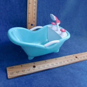 My Sweet Love Baby Badewanne Ersatz GUC blau weiß rosa Blumen Berenguer 5" - Bild 1 von 3
