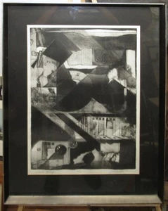 Young Joo Kim 1980s Abstract Etching Listed Korean Modern Artist - Picture 1 of 10