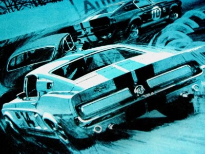 1967 FORD MUSTANG SHELBY GT-350 ORIGINAL AD *Cobra/GT/1968/print/door/hood/wheel - Image 1 of 3