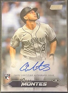 2024 Stadium Club Chrome Coco Montes Auto + Topps Pink Parallel and Base RC - Picture 1 of 6