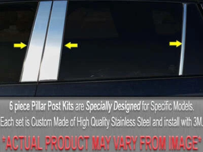 PILLAR POST TRIM 6 Piece Stainless Steel Chrome for Infiniti Q45 2002-06 PP22041 - Image 1 of 4