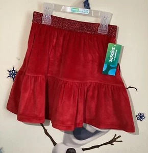 NEW Girl's Velour ruffled skirt by 365 Kids/Garanimals size 5 Red - Picture 1 of 2