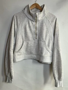 Lululemon XL Scuba Oversized Funnel Neck Half Zip Sweatshirt Heathered GRAY - Picture 1 of 6