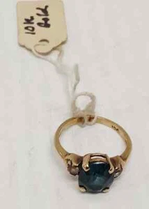 Vintage 10K Gold Blue/Green Stone Ring , Size 5.25 - Picture 1 of 5