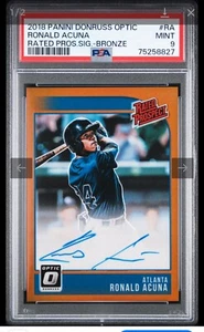 2018 DONRUSS OPTIC RONALD ACUNA BEWERTETER PROSPEKT BRONZE: ERSTES ECHTES ROOKIE AUTO - Bild 1 von 1