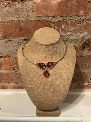 Baltic Sea Amber Sterling Silver Choker - Image 1 of 4