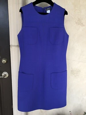 Vintage Gianni Versace Wool Pencil Dress – Purple – EU 38 / US 6 – Classic Mod S - Image 1 of 4