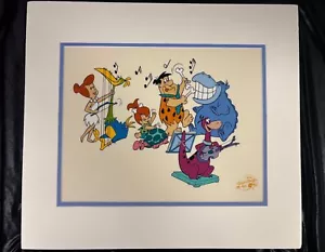Picapiedra Bedrock N Roll Hanna Barbera arte serigrafía guijarros banda Dino Fred - Imagen 1 de 2