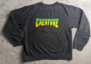 Vintage NHS Inc Creature Skateboards Pullover Sweatshirt Schwarz Herren Gr. M - Bild 1 von 7