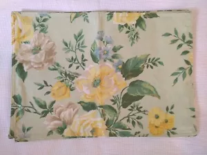Martha Stewart Set Of 4 Everyday Placemats Cotton Yellow Green Flowers 13" x 19" - Picture 1 of 13
