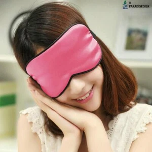 Pure Silk Eye Mask Blindfold Sleep Mask Shade Sleeping Aid 12 color options - Picture 1 of 12