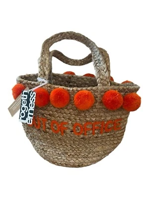 Bolso de mano de mimbre Roller Rabbit fuera de la oficina Naila NUEVO Foto 1 de 4