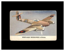 WWII Aeroplanes 1944 Leaf Card-O Chewing Gum series D WESTLAND WHIRLWIND BRITAIN