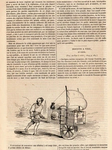 BROUETTE A VOILE EN CHINE WHEELBARROW VIELED IN CHINA PRESS ARTICLE 1847 PRINT - Bild 1 von 1