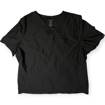 Form By Cherokee Moisure 灯芯磨砂上衣黑色 V 领 360 弹性 3XL 弹性纤维 — 第 1/4 张图片